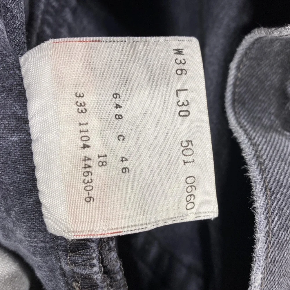Vintage Levis 501 Jeans Mens 36x30 Fit 34x29 Black‎ Straight Leg Button Fly